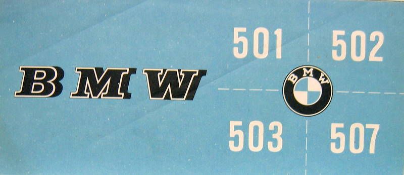 Couverture de BMW GAMME 501-502-503-507 CATALOGUE