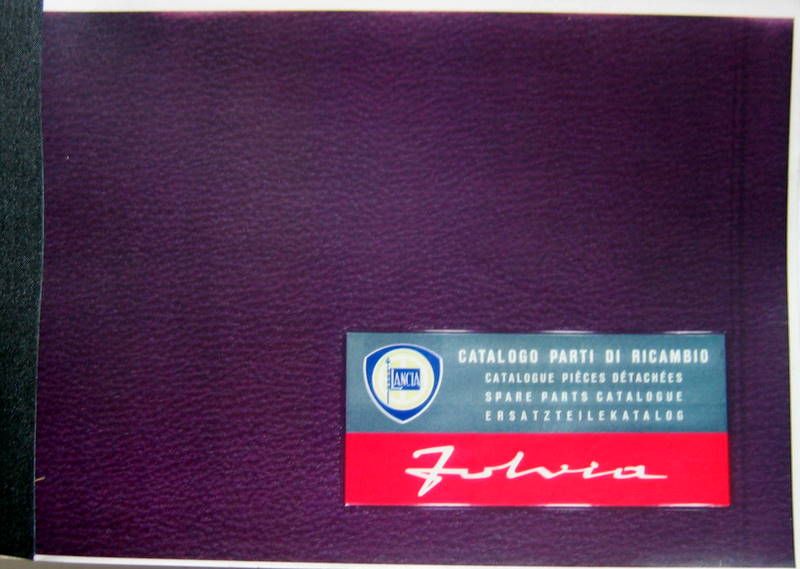 Couverture de 1970 LANCIA FULVIA 1100 A 1300 MANUEL DE PIECES DETACHEES