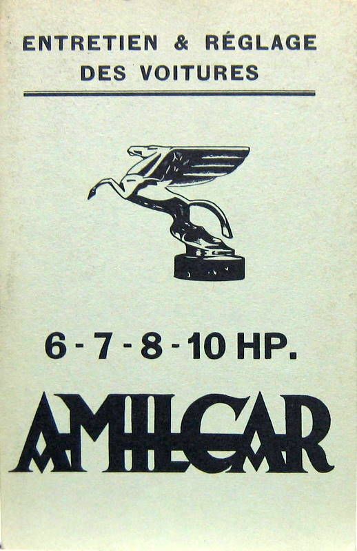 Couverture de AMILCAR 6 7 8 10 HP LIVRET D'ENTRETIEN