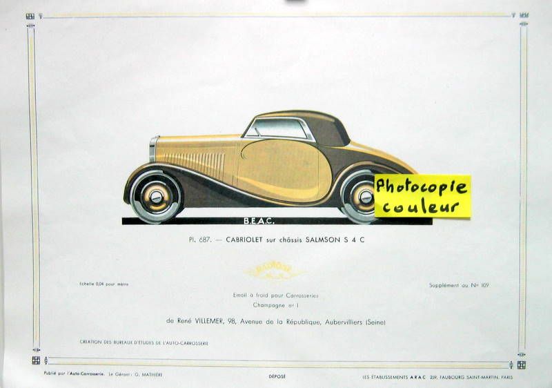 Couverture de SALMSON S4 C DESSIN N° 109