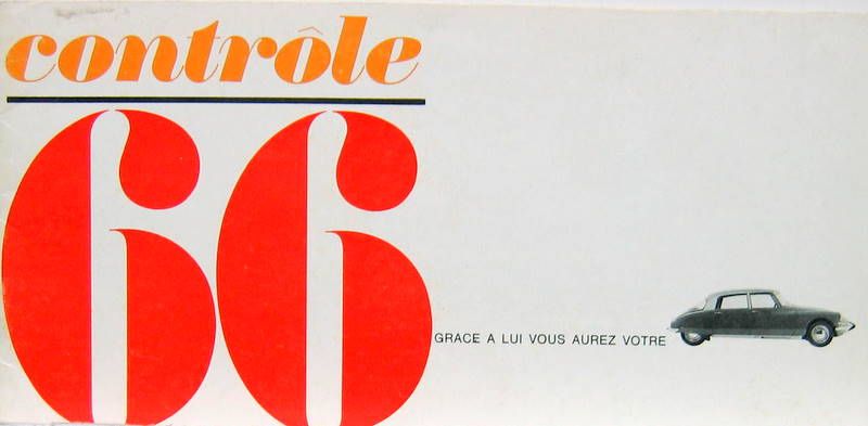 Couverture de 1965 CITROEN ID DS CONTROLE  CATALOGUE