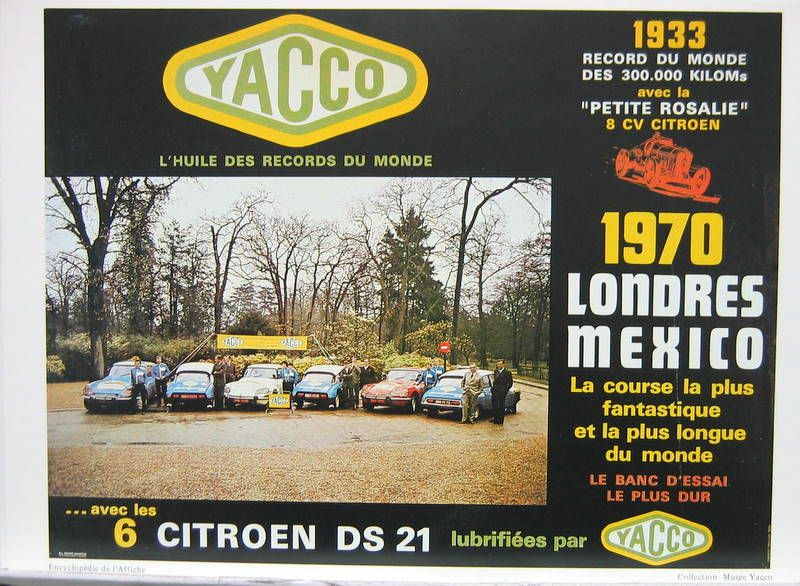 Couverture de 1970 CITROEN DS 21 LONDRES MEXICO REPRODUCTION D'AFFICHE