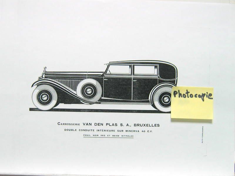 Couverture de CARROSSERIE VAN DEN PLAS SA BRUXELLES SUR MINERVA