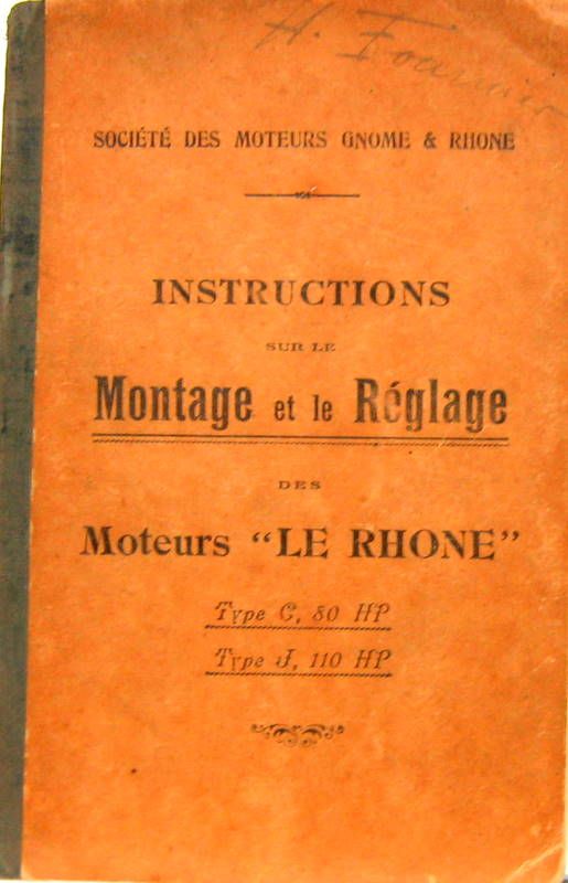 Couverture de GNOME ET RHONE MOTEUR LE RHONE 80 ET 110 HP MONTAGE ET REGLAGE