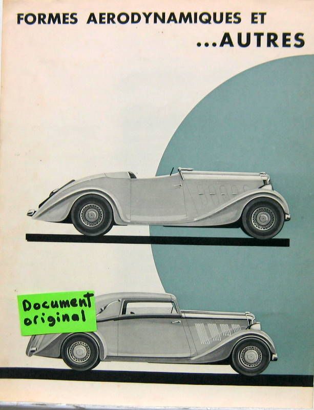Couverture de 1936 DELAHAYE FORMES AERODYNAMIQUES ET AUTRES PROSPECTUS ORIGINAL