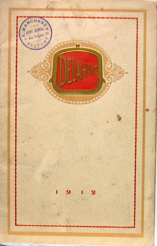 Couverture de 1912 DELAHAYE CATALOGUE