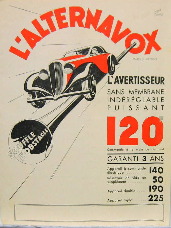 Couverture de 1937 DELAHAYE L'ALTERNAVOX AVERTISSEURS PROSPECTUS