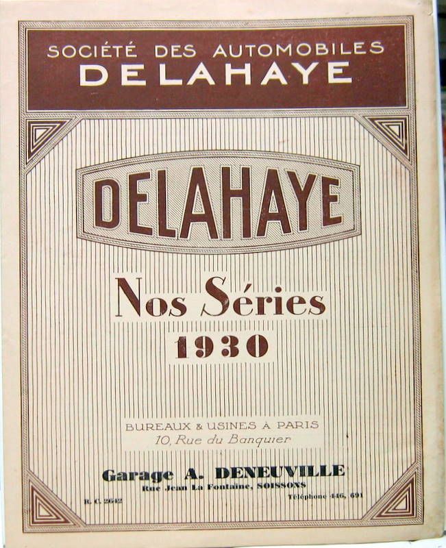 Couverture de 1930 DELAHAYE DESCRITIF DE LA GAMME AVEC LES UTILITAIRES CATALOGUE