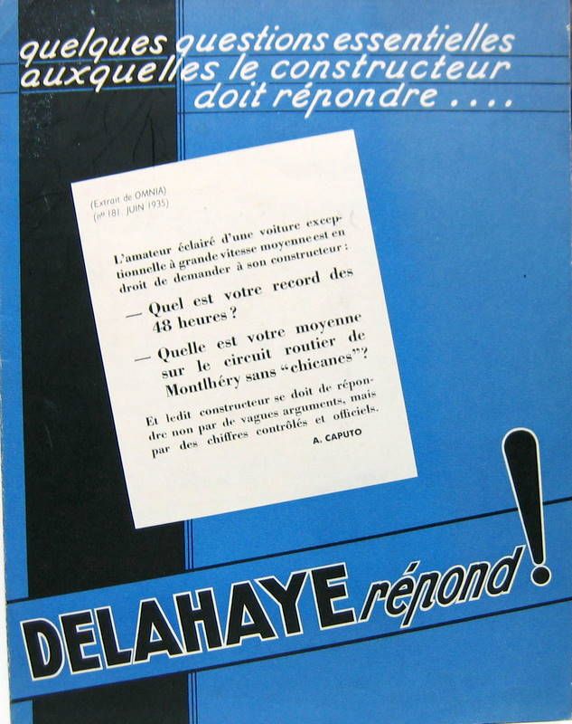 Couverture de 1935 DELAHAYE REPOND DESSIN DE GUY SABRAN CATALOGUE
