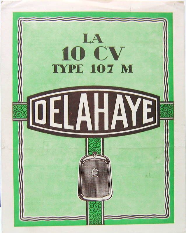 Couverture de 1929-30 DELAHAYE  107 M PROSPECTUS
