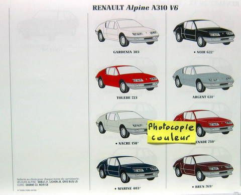 Couverture de 1986  ALPINE RENAULT  COLORIS EN COPIE COULEUR