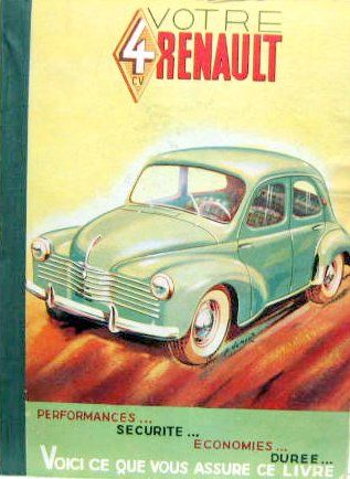 Couverture de VOTRE  4 CV RENAULT
 DESCRIPTION ENTRETIEN