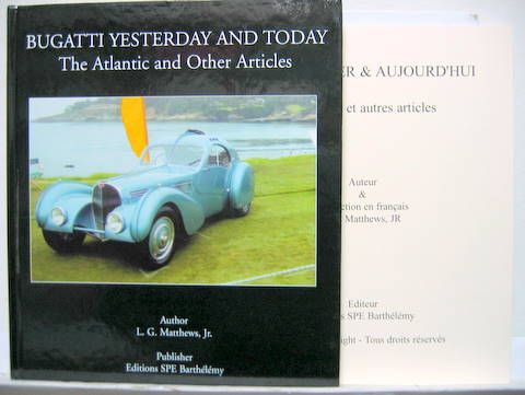 Couverture de BUGATTI YESTERDAY AND TODAY THE ATLANTIC AND OTHER ARTICLES