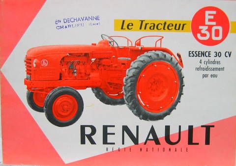 Couverture de 1957 LE TRACTEUR RENAULT E30 DEPLIANT