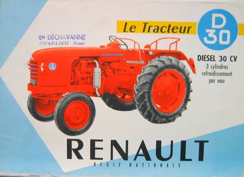 Couverture de 1957 LE TRACTEUR RENAULT D30 DEPLIANT