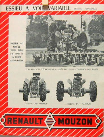 Couverture de LE TRACTEUR RENAULT MOUZON ESSIEU A VOIE VARIABLE  PROSPECTUS