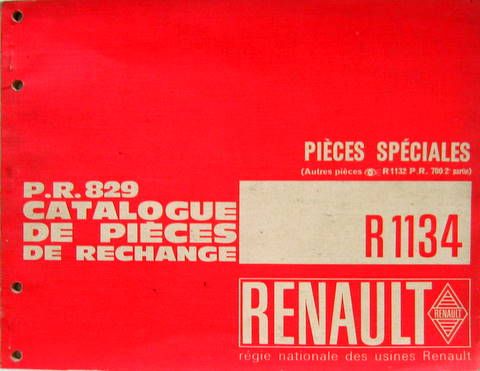 Couverture de R8 GORDINI 1300  R1135  CATALOGUE DE PIECES DETACHEES SPECIALES PR 837 EN COPIE RELLIEE