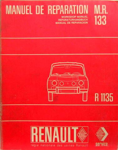 Couverture de 1966 R8 GORDINI   R1135 MANUEL DE REPARATION   MR133  EN COPIE RELIEE