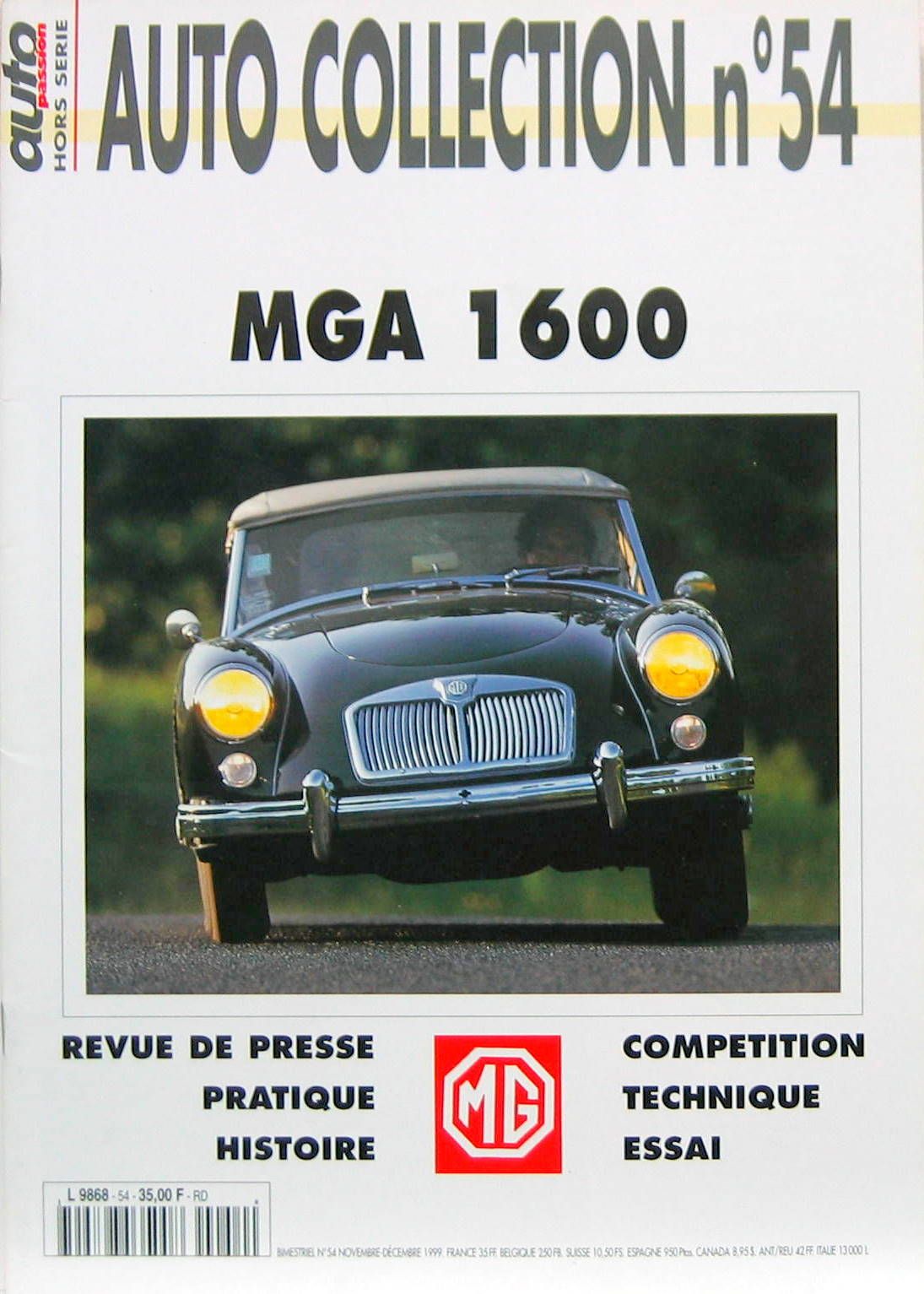 Couverture de MGA 1600 AUTO COLLECTION