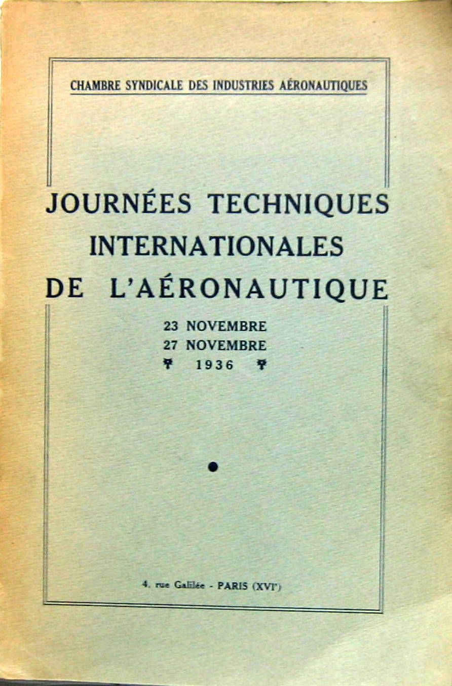 Couverture de 1936 JOURNEES TECHNIQUES INTERNATIONALES DE L'AERONAUTIQUE