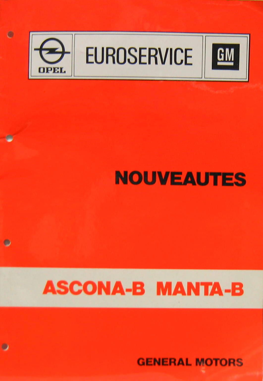 Couverture de 1975 OPEL ASCONA B MANTA B   TECHNIQUE OPEL