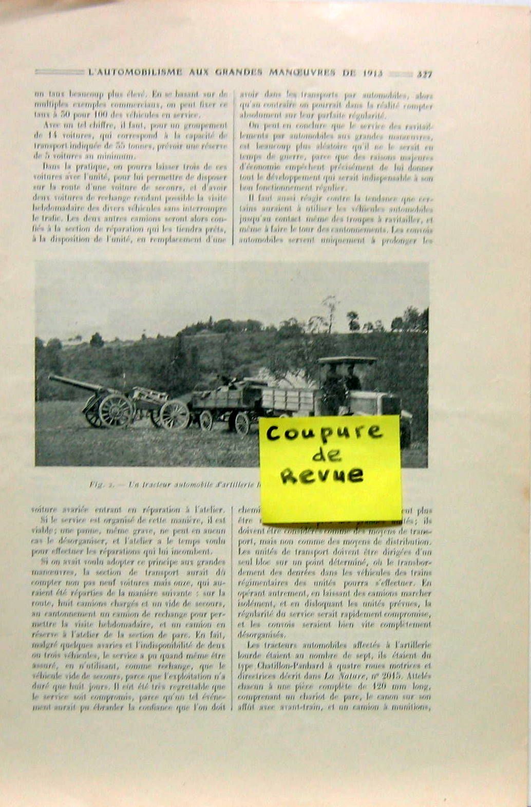Couverture de 1913 AUTOMOBILISME AUX GRANDES MANEUVRES