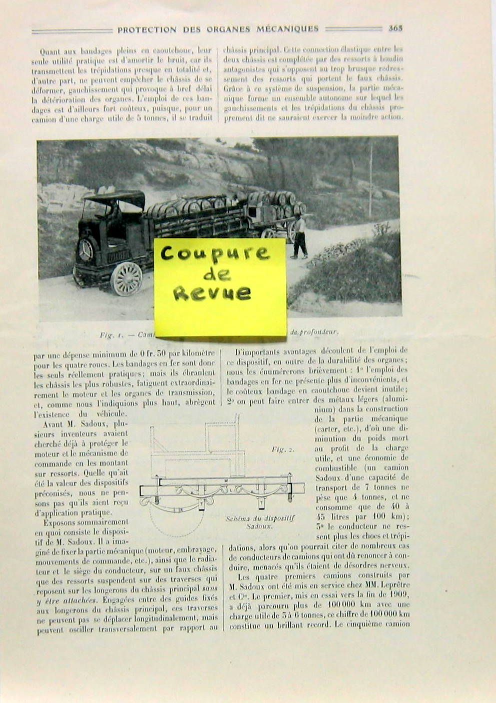 Couverture de 1913 PROTECTION DES ORGANES MECANIQUES PAR MR SADOUX