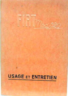 Couverture de FIAT 520 1928 LIVRET D'ENTRETIEN