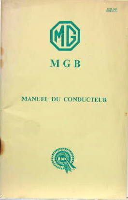Couverture de MGB LIVRET D'ENTRETIEN