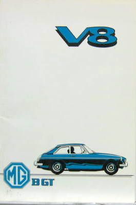 Couverture de 1976 MGB GT V8 LIVRET D'ENTRETIEN AKD 8423 EN ANGLAIS