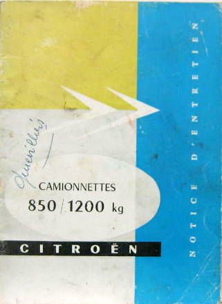 Couverture de 1957-2  CITROEN TYPE H  850 ET 1200 H-HZ    LIVRET D'ENTRETIEN