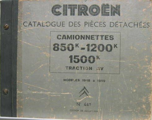 Couverture de CITROEN TYPE H  CATALOGUE DE PIECES DETACHEES  N°441 _ 601