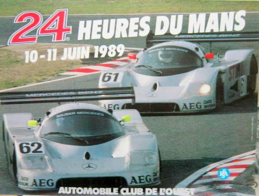 Couverture de 1989 24 HEURES DU MANS MERCEDES SAUBER  AFFICHE ORIGINALE