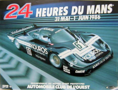 Couverture de 1986 24 HEURES DU MANS MERCEDES KOUROS AFFICHE ORIGINALE