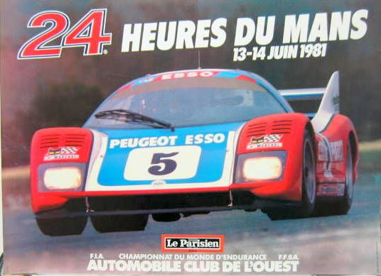 Couverture de 1981 24 HEURES DU MANS PEUGEOT WM AFFICHE ORIGINALE
