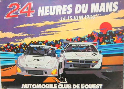 Couverture de 1980 24 HEURES DU MANS PORSCHE BMW AFFICHE ORIGINALE