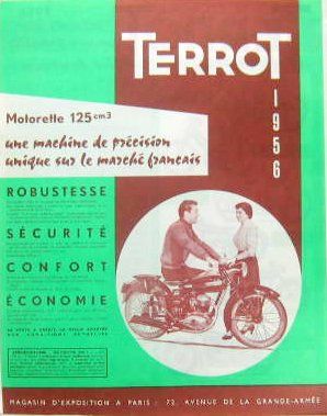 Couverture de 1956 TERROT MOTORETTE 125 CC EMS1 ET LA GAMME