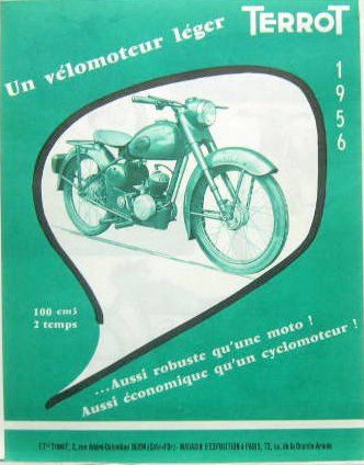 Couverture de 1956 TERROT VELOMOTEUR 100 CC MTV VILLIERS 2 TEMPS