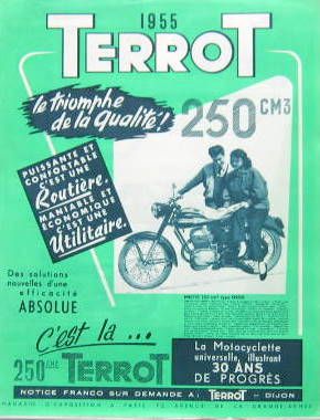 Couverture de 1955 TERROT 250 CC OSSD ET LA GAMME