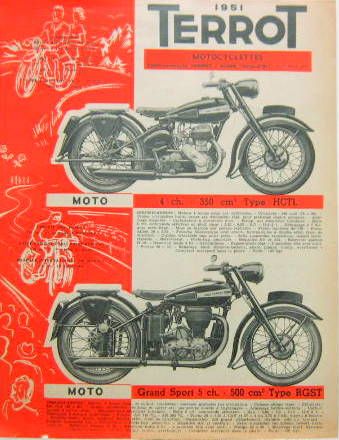 Couverture de 1951 TERROT GAMME 100 A 500 CM3