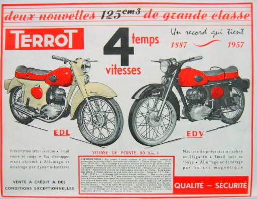 Couverture de 1957 TERROT 125 CM3 EDL EDV EMSI  PROSPECTUS