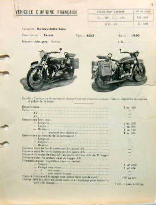 Couverture de 1950 TERROT RGST DESCRIPTIF DE L'ARMEE