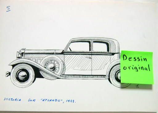 Couverture de 1933 TALBOT ATLANTIC VICTORIA  DESSIN ORIGINAL DE P.DUMONT