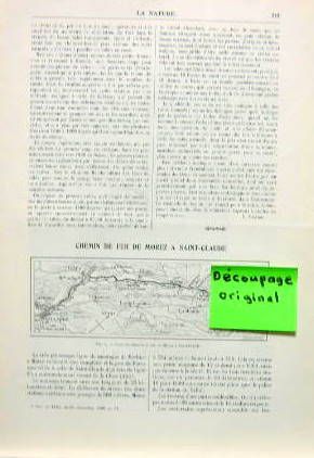 Couverture de 1906 CHEMIN DE FER DE MORETZ A SAINT CLAUDE ARTICLE D'EPOQUE