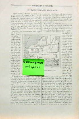 Couverture de 1918 LE TRANSCONTINENTAL AUSTRALIEN ARTICLE