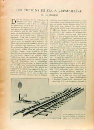 Couverture de 1924 LES CHEMINS DE FER A CREMAILLERE