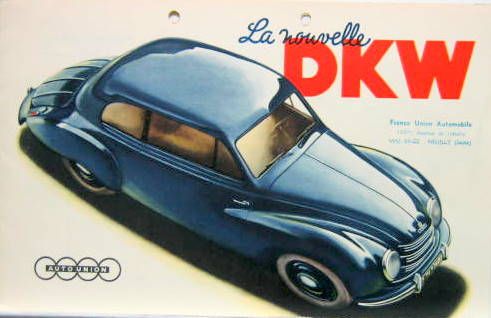 Couverture de 1952 DKW CONDUITE INTERIEURE ET CABRIOLET DEPLIANT REF WB 36995115 2 TROUS