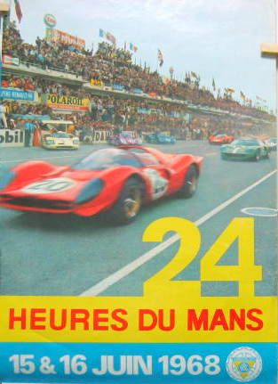 Couverture de 1968 24 HEURES DU MANS FERRARI AFFICHE ORIGINALE