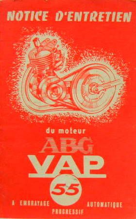 Couverture de VAP 55 A EMBRAYAGE AUTOMATIQUE PROGRESSIF ENTRETIEN CATALOGUE DE PIECES DETACHEES
