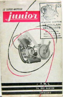 Couverture de JUNIOR 49 CC FML  LIVRET D'ENTRETIEN ET CATALOGUE DES PIECES DETACHEES